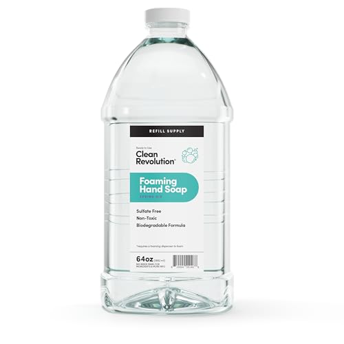 Image of Clean Revolution Foaming Hand Soap Refill Supply Container, Ready to Use Formula, Spring Air Fragrance, 64 Fl Oz (Pack of 1)