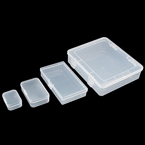 Goodma 7 stuks gemengde maten rechthoekige lege mini doorzichtige plastic organizer opbergdoos containers met… - Image 3