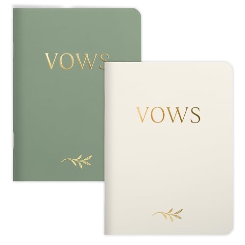 Image of ZICOTO Elegant Vow Books with Gold Foil Lettering for Your Wedding - Perfectly Sized Vow Books with Plenty of Pages to Write Whatever is on Your Heart - A Beautiful Addition for The Wedding Day