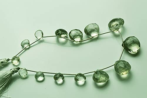 Améthyste verte en perles cœur pour créer vos bijoux bohèmes et colliers d'été en pierres