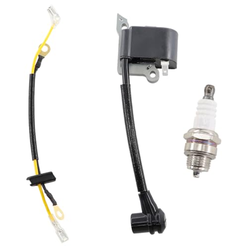 MCHNIC Bobine d'allumage avec bougie d'allumage pour Husqvarna 36 41 136 137 137E 141 142 142E 235 240 236 235E 236E 240 Tronçonneuse Remplace 545199901...