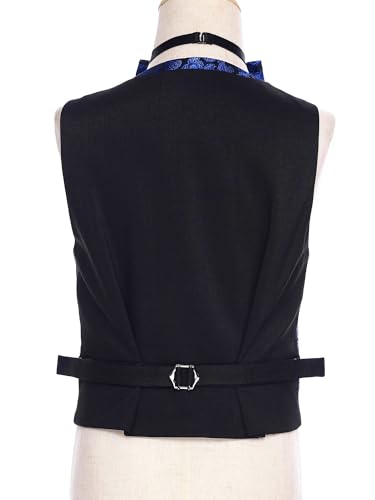 YiZYiF Kids Boys Vintage Jacquard Button Down Formal Gentleman Suit Waistcoat Vest Party Tuxedo Blazer4