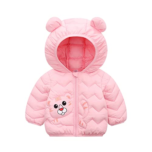 Toddler Boys Girls Puffer Packable Jacket Lightweight Water-Resistant Ears Dinosaur Prints Zip Hooded Kids Parka Coat