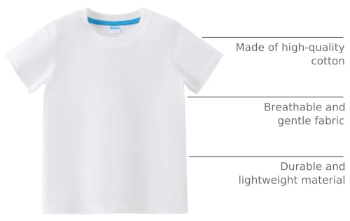 Image of AMIYAN Toddler T Shirts Boys Girls Basic Tee Summer Cotton T-Shirts Crewneck Short Sleeve Shirts for Kids 2-7Y