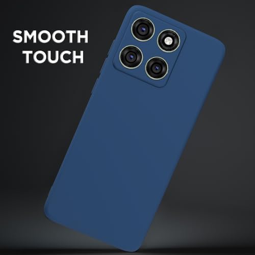 Image of Outlouders Back Cover for Motorola Moto Edge 60 Pro 5G | Camera Protection | Durable Soft Matte Silicone Bumper Case (Blue)