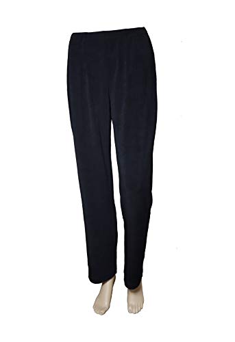 Women's Wrinkle-Resistant Relax Fit Straight-Leg Pull-on Slinky Pant Black (M)3