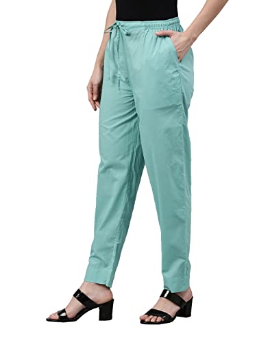 Image of GO COLORS Soft Cotton Pant Full Length for Women| Breathable, Mid Rise