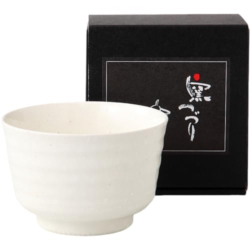 エールネット(Ale-net) お茶碗 飯碗 径12.2×(高さ)8cm 窯つづり お茶漬碗(粉引)磁器 美濃焼