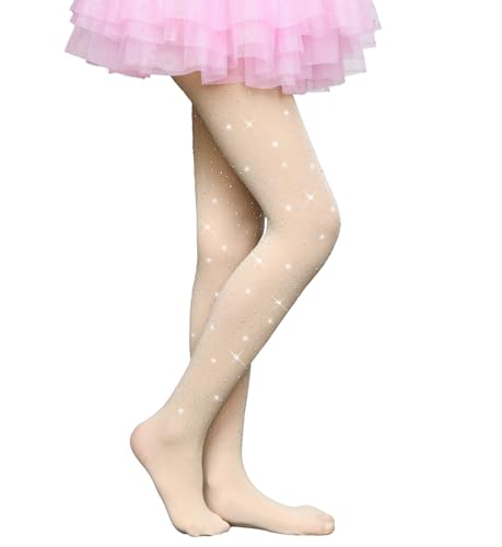 Girls Sparkle Rhinestone Tights Ultra-Soft Footed Dance Stockings Cospaly Accessories