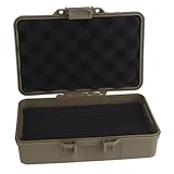 Taktische Aufbewahrungsbox, Hartschalen-Case mit Schaumstoffeinlage, Organizer für Airsoft- & Paintball-Zubehör, EDC-Werkzeuge, Taschenlampe, Kleinteile(Brown)