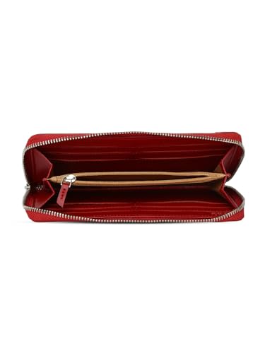 Image of Caprese Women Faux Leather Zoey Wallet Large Zip Around Terra, Red