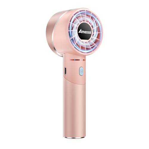 Image of AMACOOL Portable Handheld Turbo Fan, Mothers Day Gifts for Mom Her Women Girl, Cool Metal Body, Rechargeable Battery Personal Fan, Mini Pocket Fans for Camping Outdoor Travel Cruise Makeup Essentials