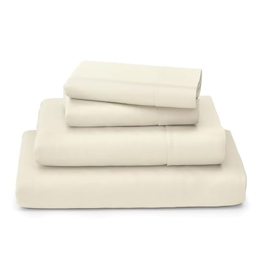 Cosy House Collection Luxury Bamboo Bed Sheet Set - Hypoallergenic Bedding Blend from Natural Bamboo Fiber - Resists Wrinkles - 4 Piece - 1 Fitted Sheet, 1 Flat, 2 Pillowcases - Queen, Cream