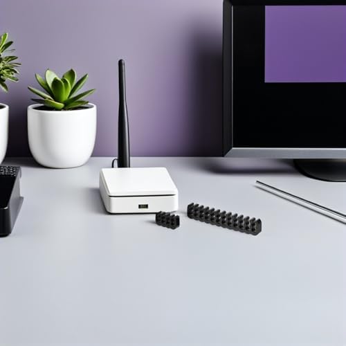 24 piezas organizador de cables plástico con peines para escritorio, soporte de cables negro de PP para gestión de cables bajo escritorio y uso doméstico miniatura 4