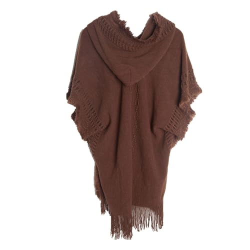 Lu's Chic Women's Cardigan V Neck Cape Hooded Pullover Sweater Poncho Coat Oversized Knitted Winter Spring Midi2
