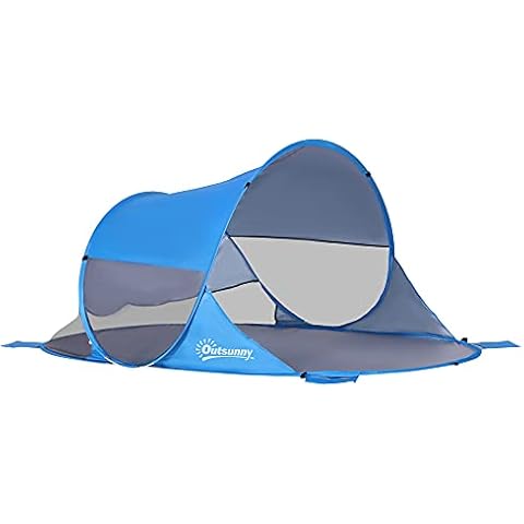 Outsunny Pop-Up Beach Tent with UV Protection Cover