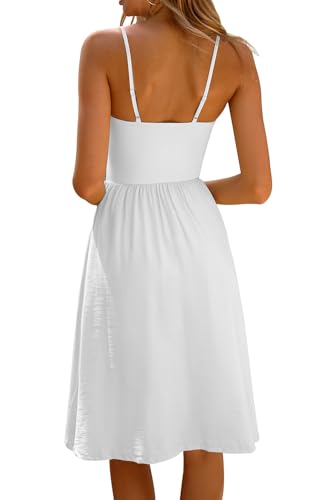 CHYRII Womens White Dress Fashion Summer 2025 Spaghetti Straps Sleeveless Casual A-Line Midi Dresses Sundress L by CHYRII - Used condition - Image 12