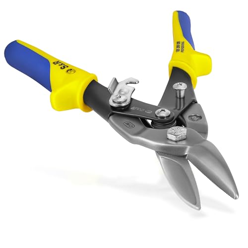 S&R Tijeras de Chapa Cortachapas Aviación para Metal - Tijeras Pladur con Corte Recto 250 mm al Cromo Molibdeno