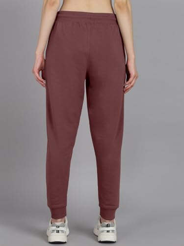 Image of Vogaan Women's Cotton Blend Regular Fit Track Pants | Drawstring Waist Solid Joggers | Super Combed Casual Joggers for Running & Gym