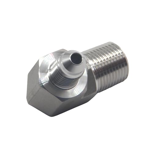 Image of HFS(R) 3 /8 inch Male NPT to 1 /4 inch Male JIC Elbow 90 Flare Pipe Fitting 304 Stainless Steel (3 /8 inch MNPT x 1 /4 inch MJIC)