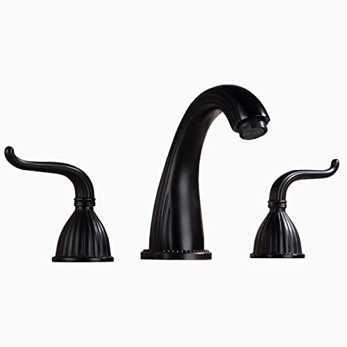 Robinet de salle de bain rétro noir 3 pièces en laiton pour remplacer votre mitigeur