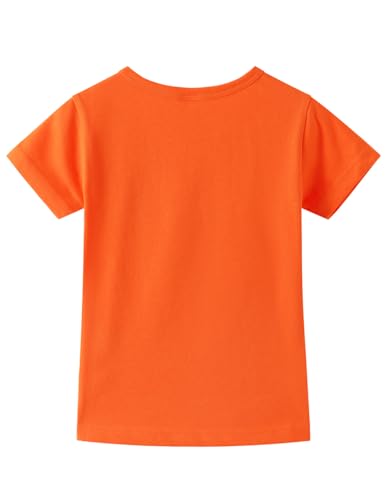 Image of Noomelfish Girls Short Sleeve Heart Pocket T-Shirts Casual Cotton Tee Tops Blouse (5-12 Years)