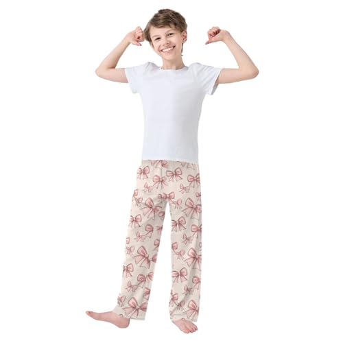 Bow Pink A Pajama Pants Long Sleep Pant Soft PJ Bottoms Sleepwear2