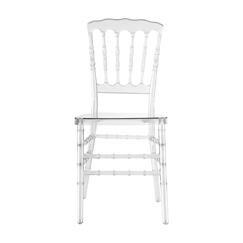 CHAPINGNI Napoleon Lot de 4 chaises transparentes en acrylique et plastique avec design moderne pour salle à manger, coiffeuse, mariage vintage pour événements,...