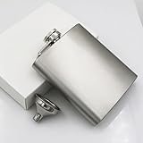 CNFLASK Brush Finish Hip Flask 304 Stainless Steel Brushed Whiskey Flask (Brushed, 6oz)