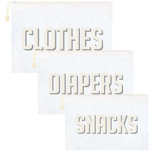 Image of 3pcs Hospital Bag Organizing Pouches for Labor and Delivery, Maternity Essentials Diaper Bag Organizer for Mom Travel - Beige /White