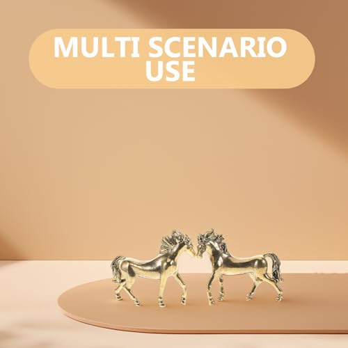 Estatuas de caballo de latón Feng Shui 2 piezas miniatura 3