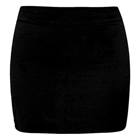 Hamishkane Ladies Plain High Waisted Stretch Jersey Tube Summer Office Pencil Mini Skirt Black Cover