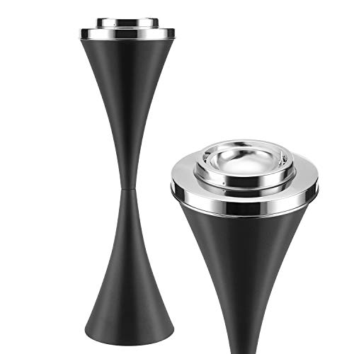 Anfrere Standing Ashtray Outdoor for Patio, Large & Tall Outside Ashtrays for Cigarette Butt Receptacle Disposal, Commercial Metal Smokers Cigar Ash Tray Container with Lid, C01DK