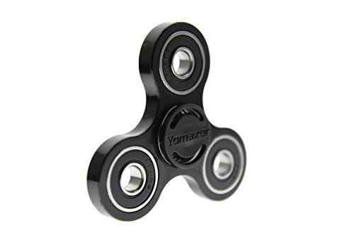 Yomaxer Fidget Hand Spinner Hybrid Si3N4 Ceramic Bearing Fidgety Toy Good for ADHD ADD EDC Autisms (Black)