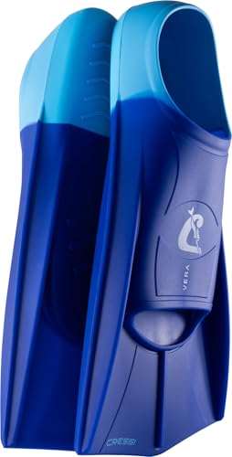 CRESSI Vera Fins Blue/Azure L-Aletas Cortas Unisex 100% Silicona con Calzante Cerrado, para...