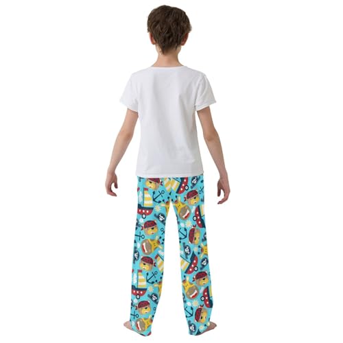 Giraffe Bear Anchor Boys Long Pants Soft Trousers Elastic Waist Kids Lounge Bottoms with Pockets S-XL3