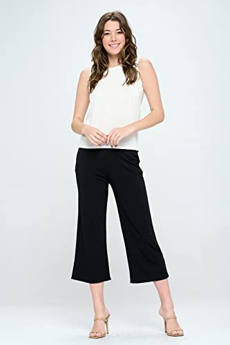 Jostar Women's Wide Leg Pants - Elastic Waist Stretchy Causal Ankle Length Trouser2