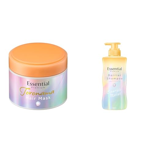 【セット買い】エッセンシャル プレミアム とろ生ヘアマスク 180g ホワイトピーチ&ムスクの香り + うるおいバリアシャンプー スパークルモイスト ポンプ 430ml ホワイトピーチ&ムスクの香り