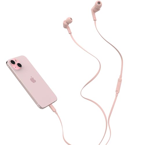 Image of Belkin SoundForm USB-C Wired Earbuds, In-Ear Wired Earphones with Microphone - Wired Earbuds for iPhone 16 /15, iPad Mini, Galaxy S24, Android & More - Pink