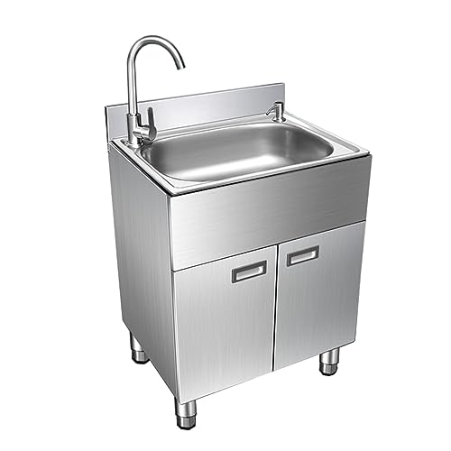 YNIYUJKL Fregadero De Cocina De Un Solo Seno De Acero Inoxidable con Mueble, Mueble De Fregadero Integrado, Mueble De Fregadero Independiente