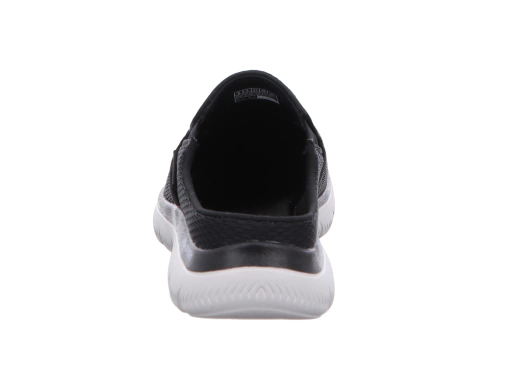 Skechers Zapatillas Vindicator para hombre, negro/blanco, talla 42 | Casual, espuma viscoelástica, lavable a máquina, sin cordones, malla ligera