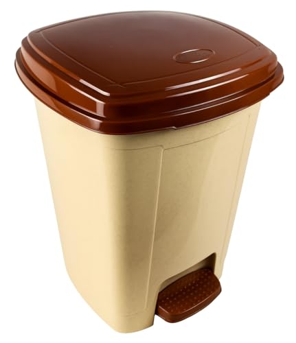 Best House | Pedal Bin | 32 Litres | Cream | Pack of 1 | Foot Pedal Dustbin | Trash Can/Garbage Waste Bin | Rubbish with Lids Used for Home Office, Hospitals Garbage management, Bathroom or Outdoor