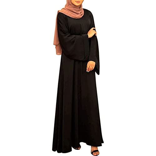 IWEMEK Robe Musulmane Femme Prière Abaya Dubai Simple Moderne Vêtement Islamique Moyen-Orient Turquie Kaftan 1 Pièce Couleur Unie Manches Longue Soirée...