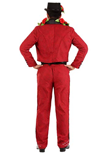 Men's Day of the Dead Faux Suede Costume Set with Hat and Cummerbund