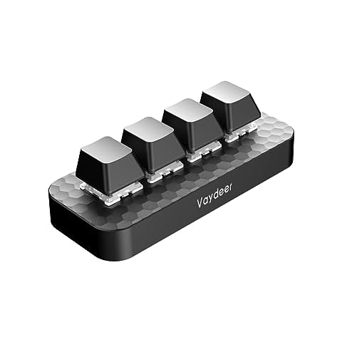 Vaydeer 4 Fully Programmable Keys with Floating Window and Macro Multifunctional Keypad, One-Handed Mechanical Keyboard Support NKRO, Hotkeys, One-Click Start, Compatible with iOS,Windows Cover