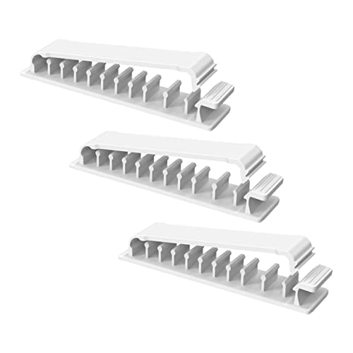 Set de 3 organizadores de cables con clips adhesivos para escritorio miniatura 1