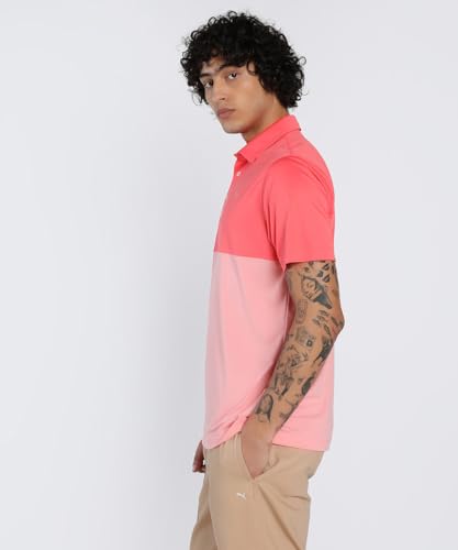 Puma Men's Regular Fit Polo Shirt (629319_Peach Frost-Pink Fruit