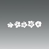 Hibiscus Flower Assortment - Hawaii - Sticker - White - Decal - Die Cut (5 Stickers)