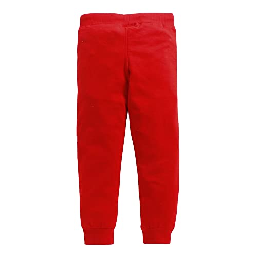 Image of Hopscotch Boys Regular Fit Cotton Solid Stripes Jogger in Red Color