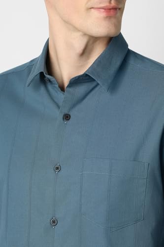 Image of Peter England Men Polycotton Striped Slim Fit Shirt